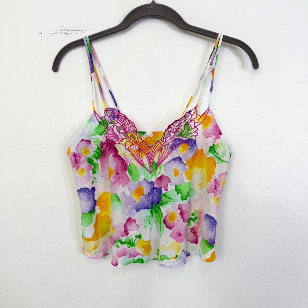 Vintage Victoria's Secret Gold Label Floral Embroidered Camisole Size P